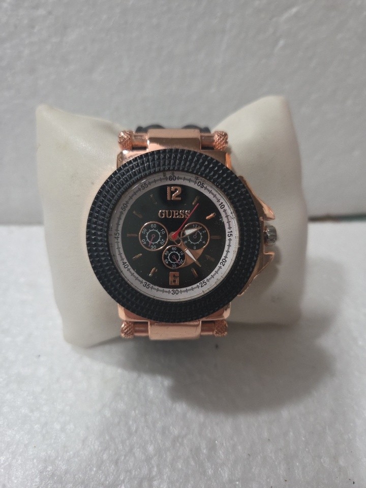 Guess Rose Gold And Black Mens Watch